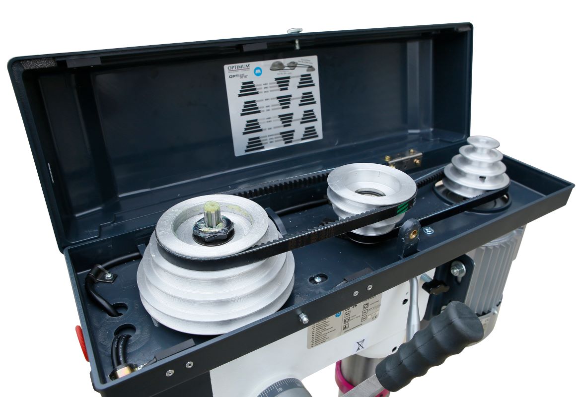 OPTIMUM Tisch- und Säulenbohrmaschine mit Keilriemenantrieb DQ 25 SET