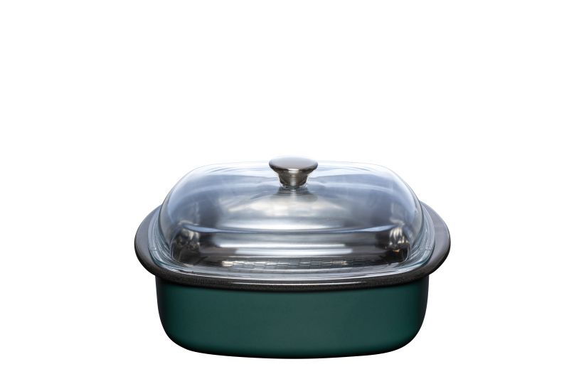 RIESS Email Dampfgarer mit Glasdeckel 3-tlg TEAL 0114-007