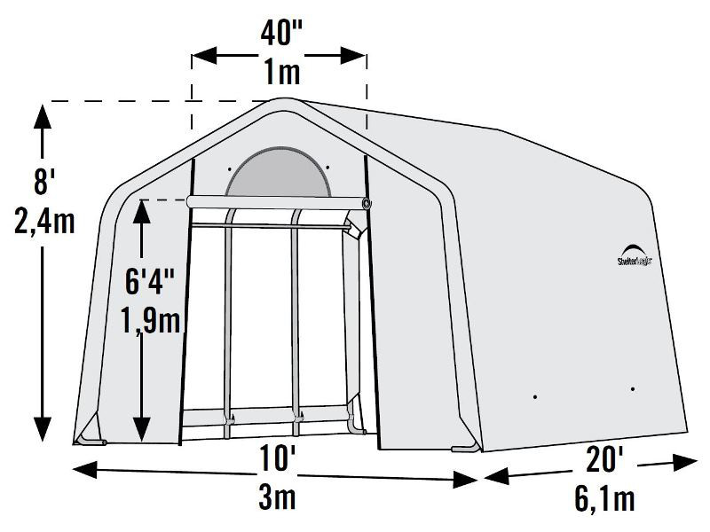 SHELTERLOGIC Folien Gewächshaus Treibhaus 18,3m² 610x300cm