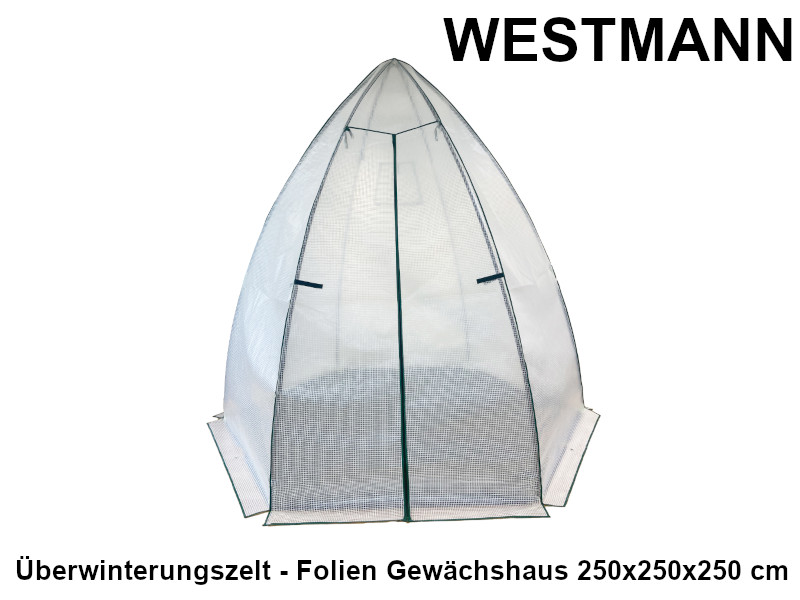 WESTMANN Überwinterungszelt - Folien Gewächshaus 250x250x250 cm