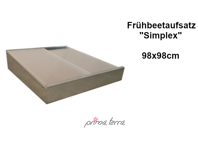 PRIMA TERRA Frühbeetaufsatz "SIMPLEX" Stahl verzinkt 98x98 cm