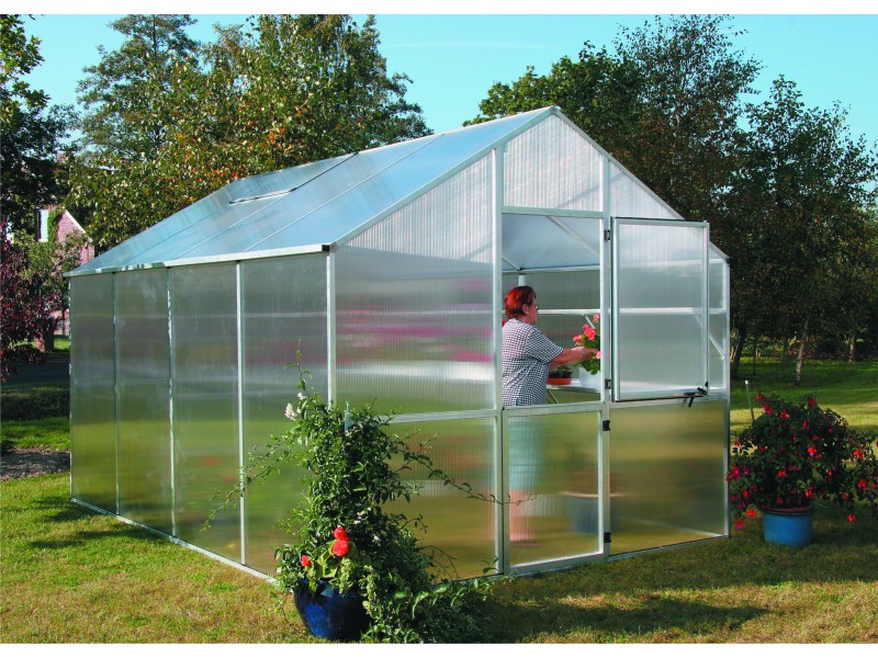 KGT Gewächshaus LILIE III Alu GRAU - 297 x 233 cm - 10mm Vergl.