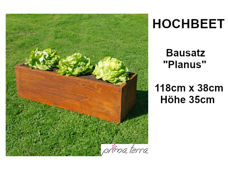 PRIMA TERRA Hochbeet-Bausatz "Planus" Metall Edelrost 118x38cm H35cm