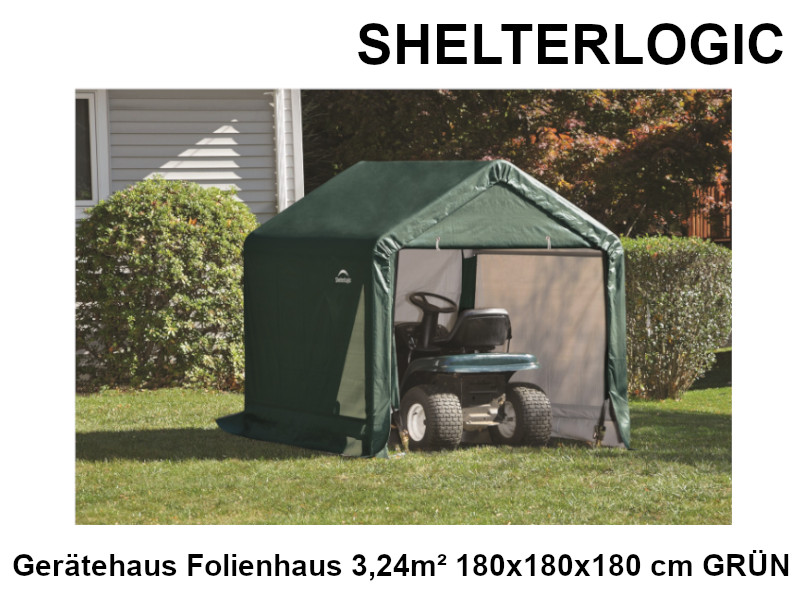 SHELTERLOGIC Gerätehaus Folienhaus 3,24m² 180x180x180 cm GRÜN
