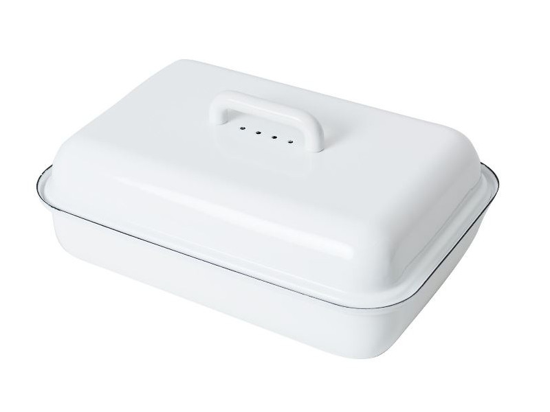 RIESS Email BROTDOSE mit Deckel 37/26cm WEISS 0616-033