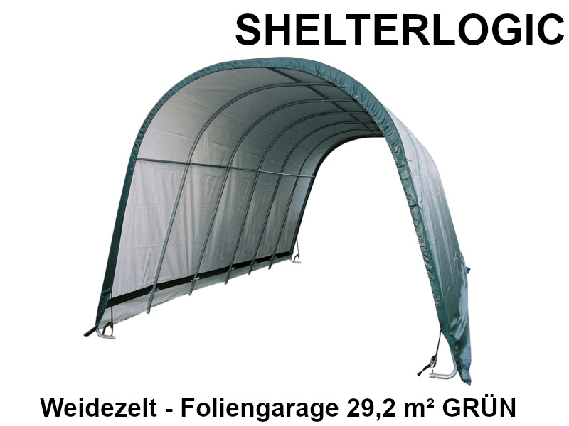 SHELTERLOGIC Weidezelt - Foliengarage 29,2 m² GRÜN
