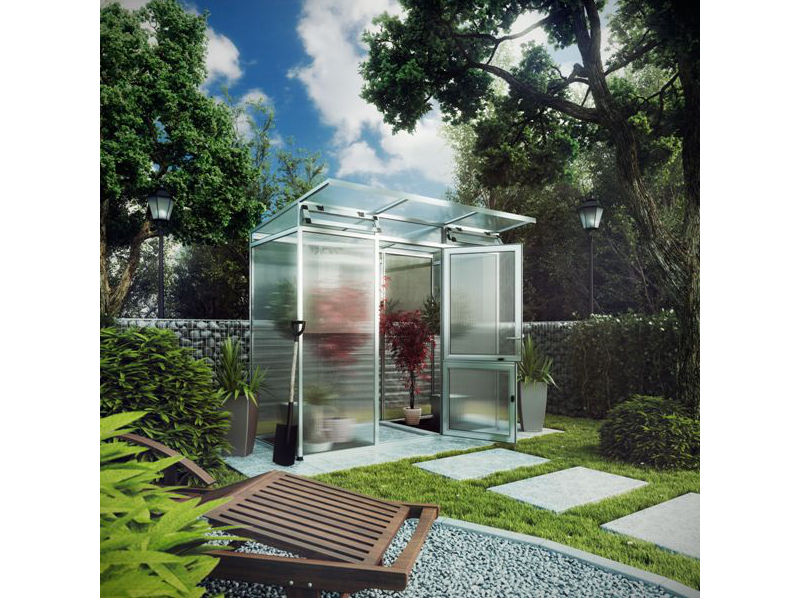 KGT Gewächshaus LINEA I Alu BLANK - 297 x 110 cm - 10mm Vergl.