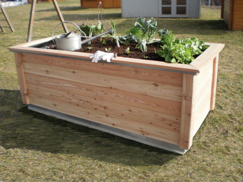 KGT Hochbeet WOODY SMALL 125 x 99 x 79 cm Lärche + Stahlfundament