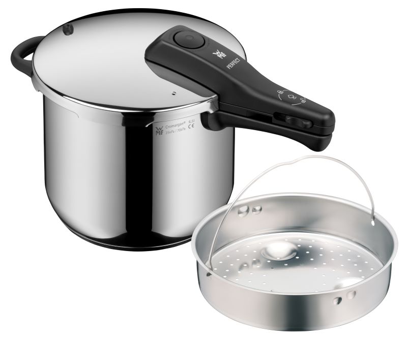 WMF Schnellkochtopf PERFECT 6,5 L mit Dampfgareinsatz