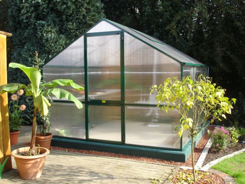 KGT Gewächshaus ORCHIDEE III Alu GRÜN - 297 x 233 cm - 10mm Vergl.
