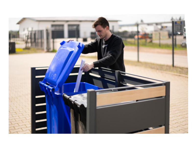 WESTMANN PLANUM 120 2er Mülltonnenverkleidung 240l Holzoptik
