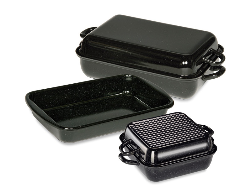 RIESS Profi Emaille Bratpfannen-Set 3-teilig SCHWARZ 0515-022