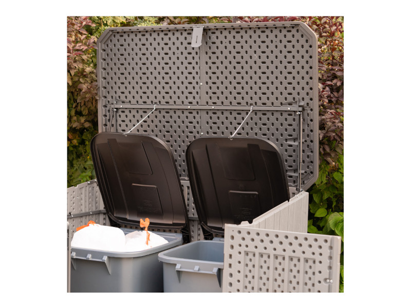 LIFETIME Gartenbox Mülltonnenbox Kunststoff 2x240l grau