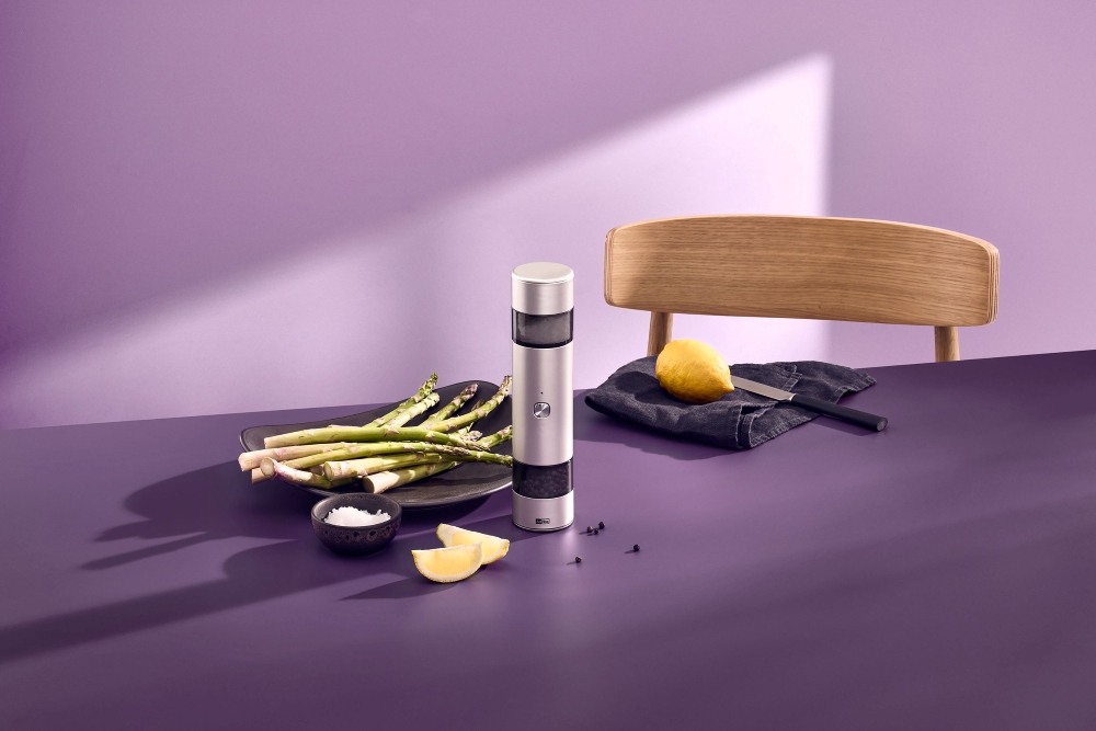 AdHoc i.Mill Duo EP144 Elektrische Pfeffer- & Salzmühle USB-C 23,5 cm Hellgrau