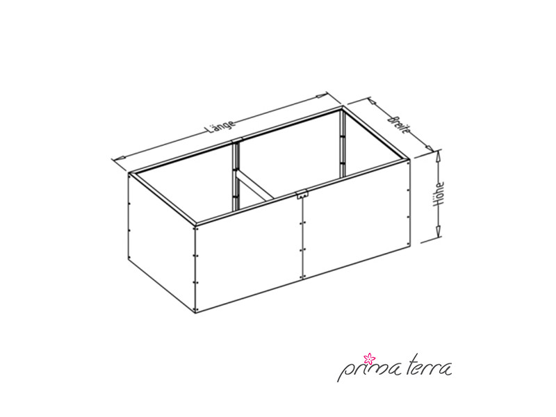 PRIMA TERRA Hochbeet-Bausatz Metall Edelrost 236x98 H78 cm
