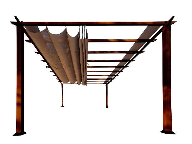 PARAGON Outdoor Pavillon FLORENZ 350x505x236 Holzoptik cocoa