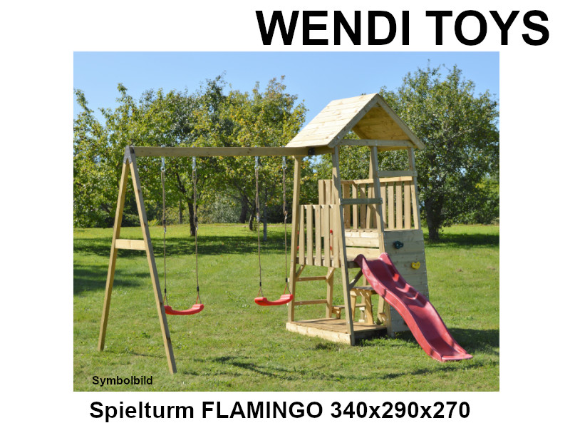WENDI TOYS Spielturm FLAMINGO 340x290x270