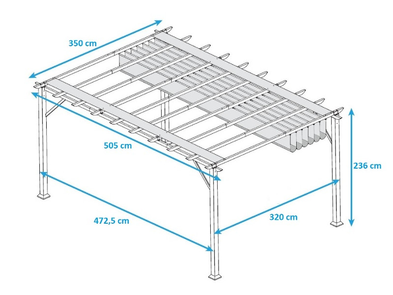 PARAGON Outdoor Pavillon FLORENZ 350x505x236 Holzoptik cocoa
