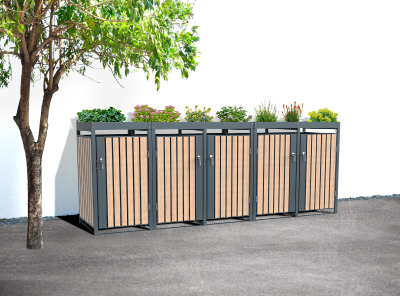 WESTMANN Mülltonnenbox metall Planta 5x240 l