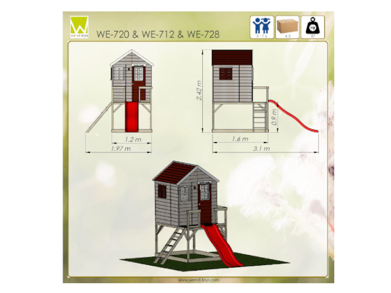 WENDI TOYS Spielhaus TIGER 197x290x242