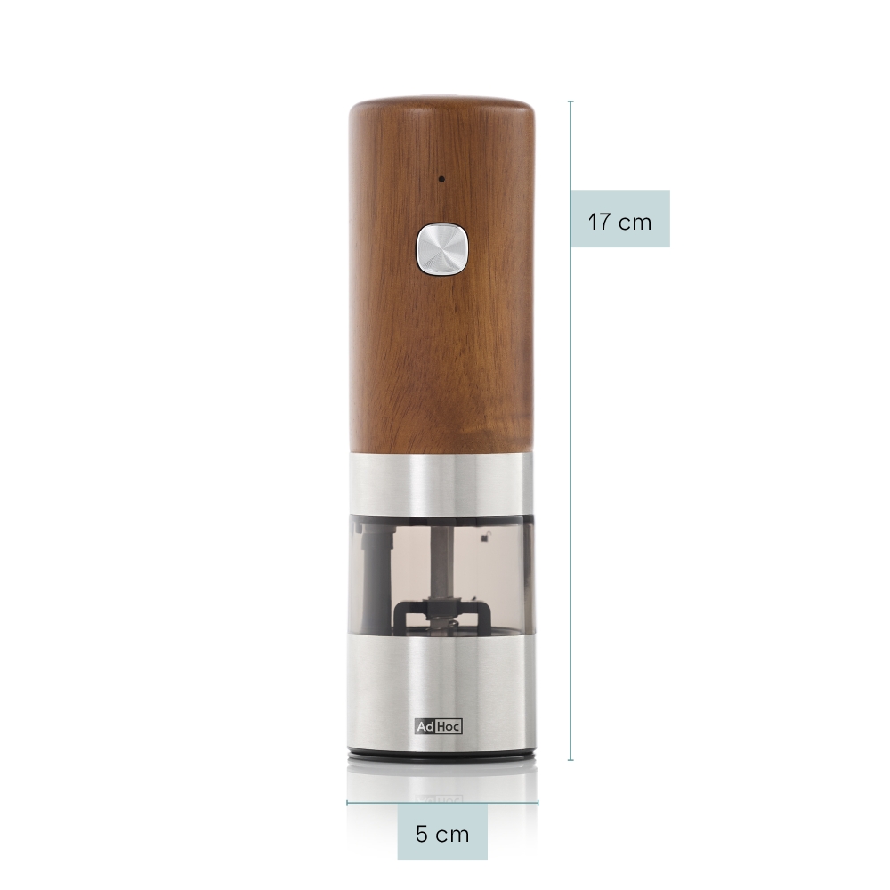 AdHoc i.Mill EP162 Elektrische Pfeffer- & Salzmühle USB-C 17 cm Akazienholz