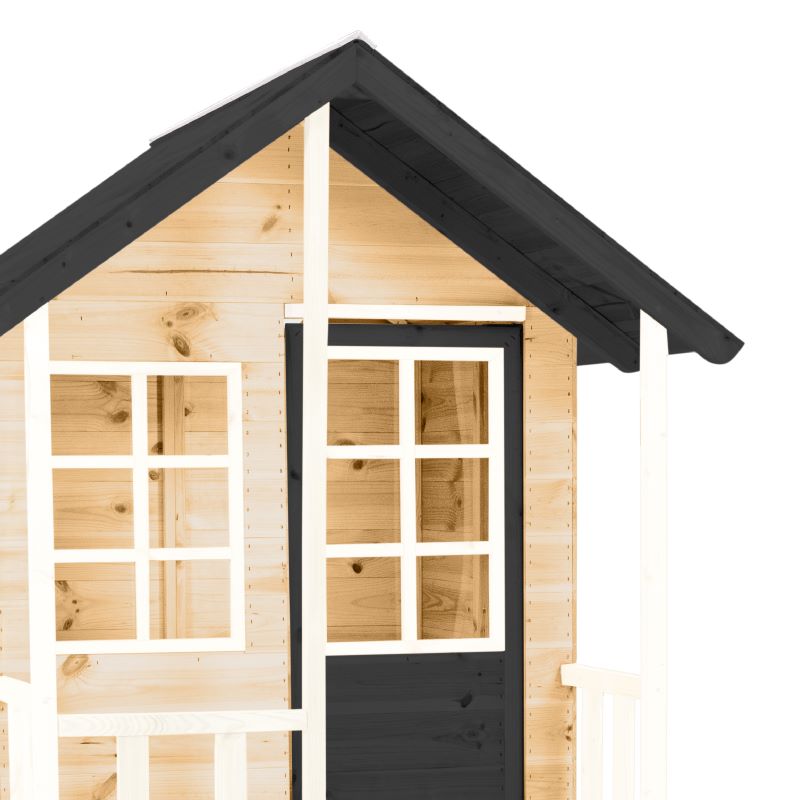 Zwerkules Kinder Spielhaus Holz, Holli mit Rutsche & Doppelschaukel