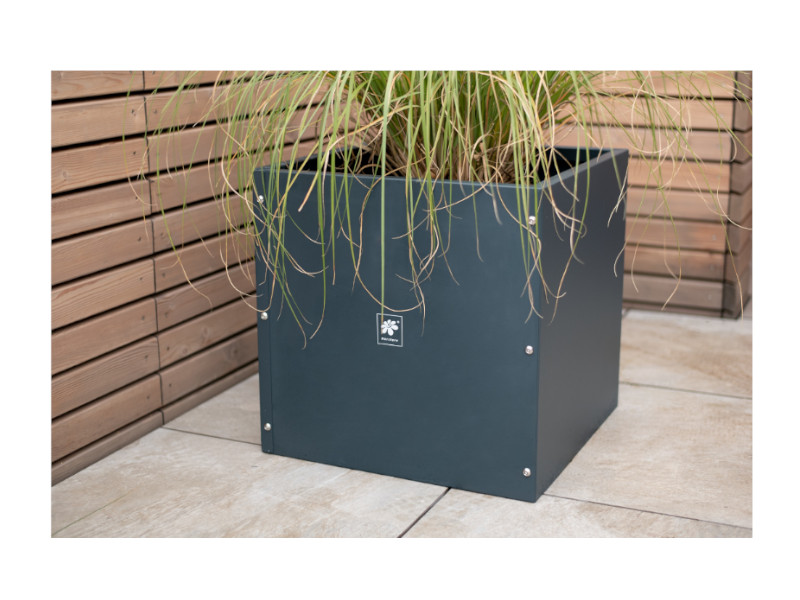 HERSTERA Pflanzgefäß Metall 50x50x50 anthrazit