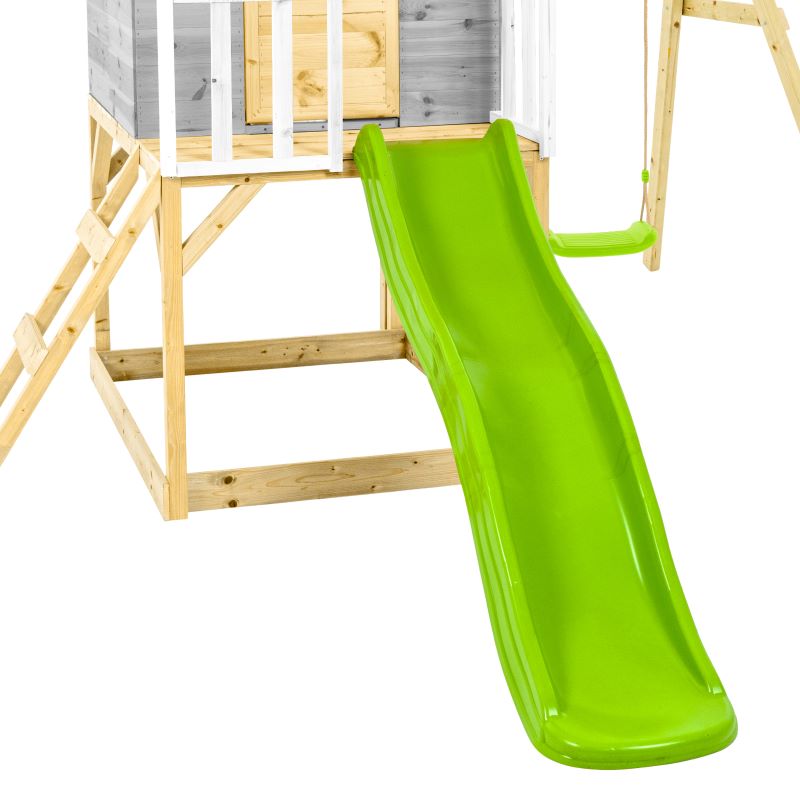 Zwerkules Kinder Spielhaus Holz, Valli mit Rutsche & Schaukel