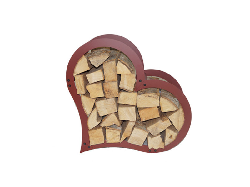 PRIMA TERRA Kaminholzregal "HERZ" Metall Edelrost 54x25 H52cm