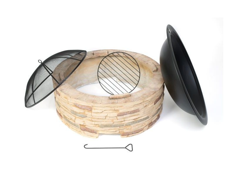 WESTMANN Feuerstelle mit Abfanggitter Steinoptik