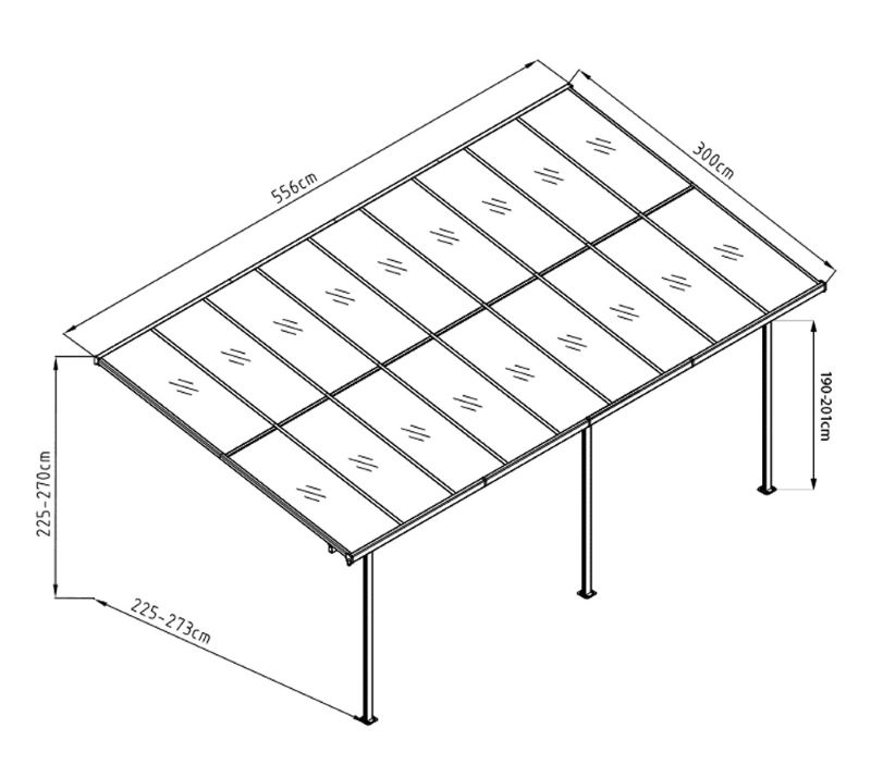 WESTMANN Alu Terassenüberdachung Bruce 556 weiß