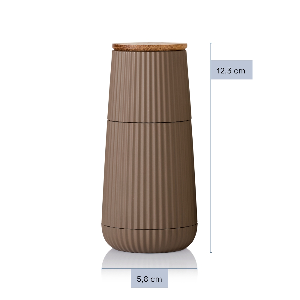 AdHoc Scape MP159 Pfeffer- & Salzmühlen-Set 2-teilig 12,3 cm Dunkelbeige & Hellbeige