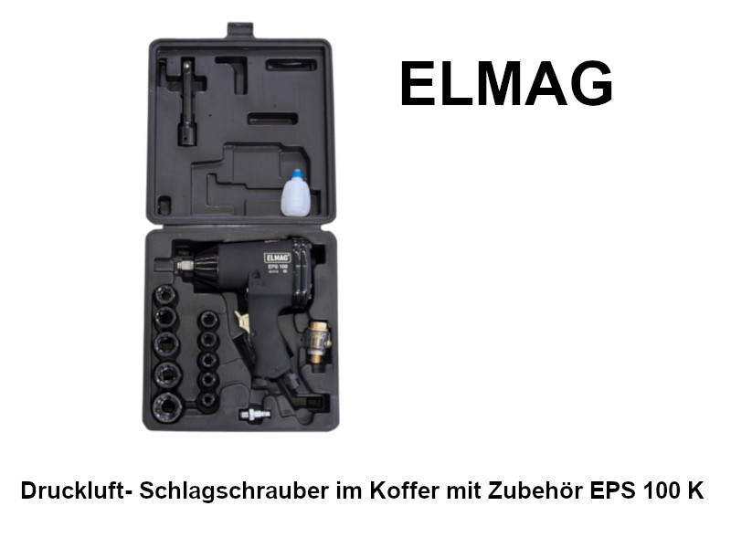 ELMAG Druckluft- Schlagschrauber im Koffer mit Zubehör EPS 100 K
