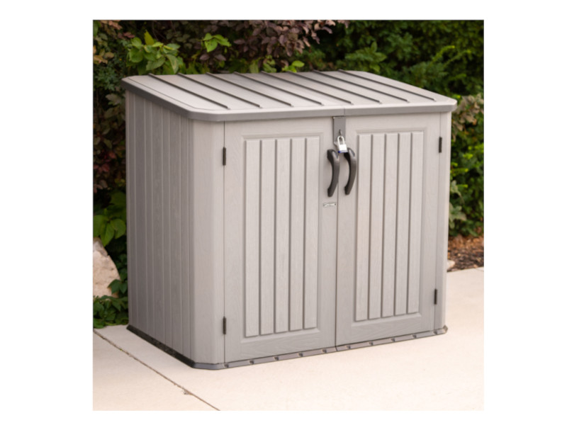 LIFETIME Gartenbox Mülltonnenbox Kunststoff 2x240l grau