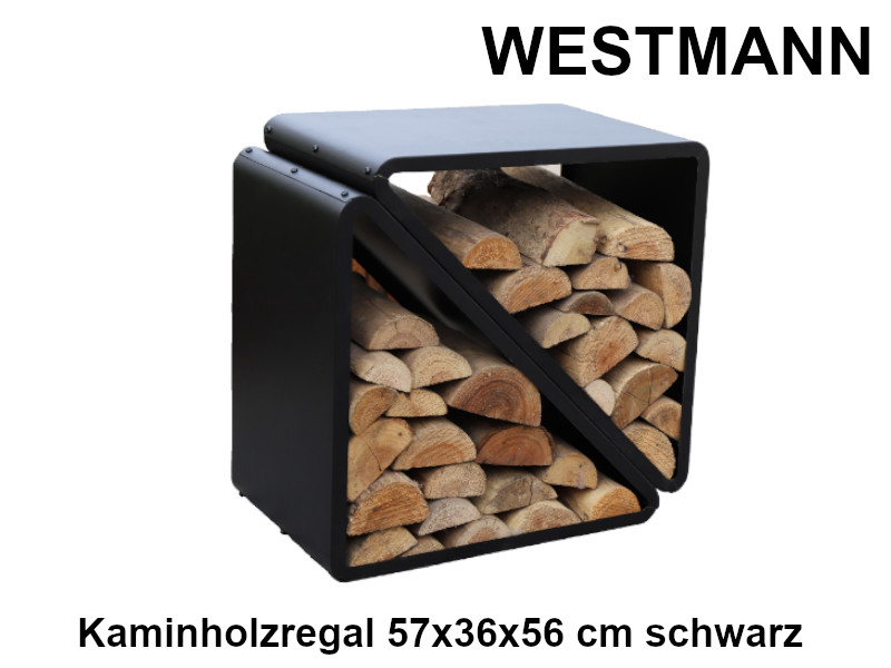 WESTMANN Kaminholzregal 57x36x56 cm schwarz