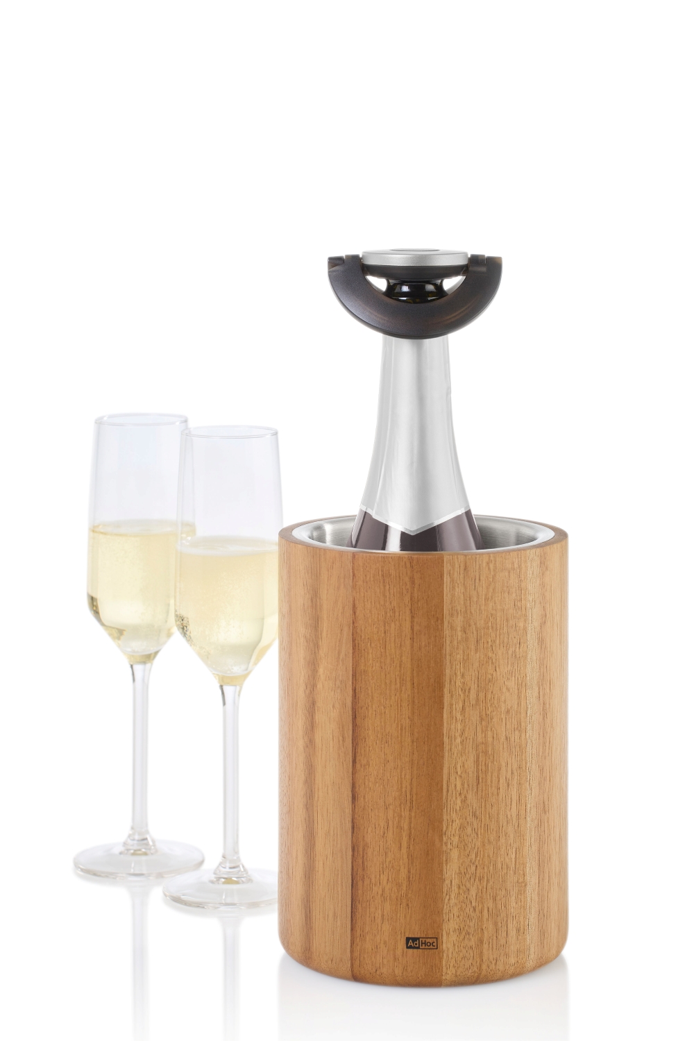 AdHoc Gusto FV53 Sekt- und Champagnerverschluss Schwarz-Silber