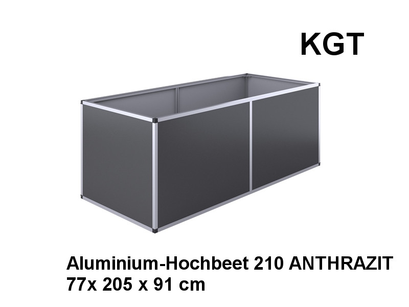 KGT Aluminium-Hochbeet 210 ANTHRAZIT 77 x 205 x 91 cm