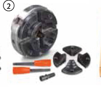 HOLZSTAR 4-Backenfutter-Set 2 Ø 100mm M33x3,5