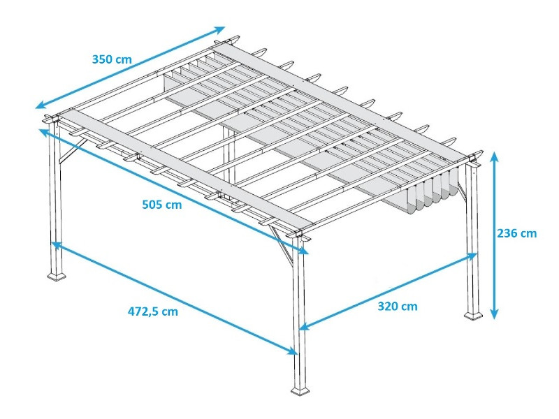 PARAGON Outdoor Pavillon FLORENZ 350x505x236 Holzoptik
