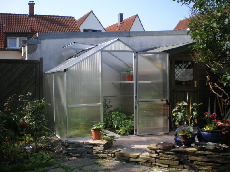 KGT Gewächshaus ROSE II  Alu GRAU - 233 x 217 cm - 10mm Vergl.