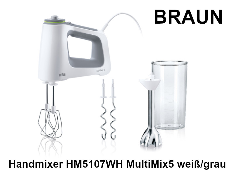 BRAUN Handmixer HM5107WH MultiMix5 weiß / grau