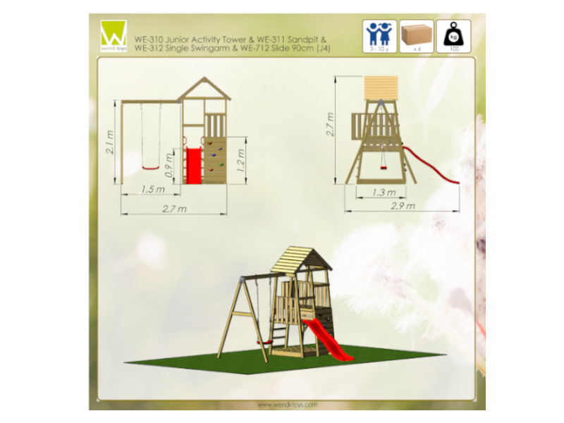 WENDI TOYS Spielturm PANDA 270x290x270