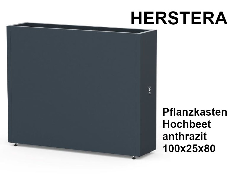 HERSTERA Pflanzgefäß Metall 100x25x80 anthrazit
