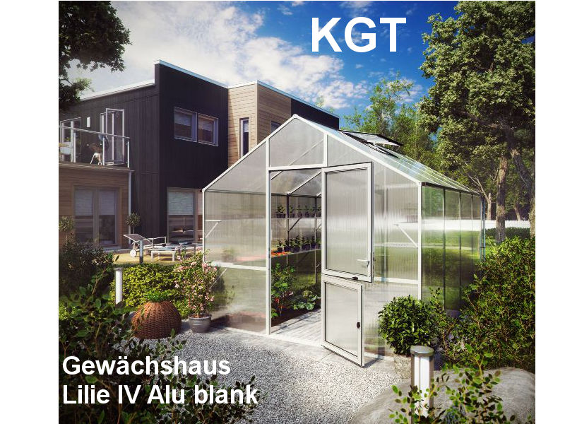 KGT Gewächshaus LILIE IV Alu BLANK - 297 x 429 cm - 10mm Vergl.
