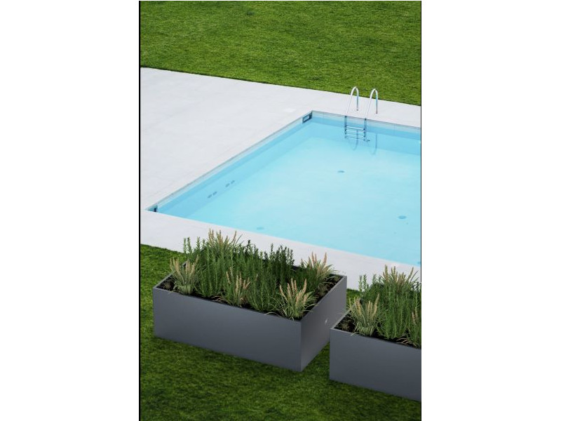 HERSTERA Pflanzgefäß Metall 150x100x50 anthrazit