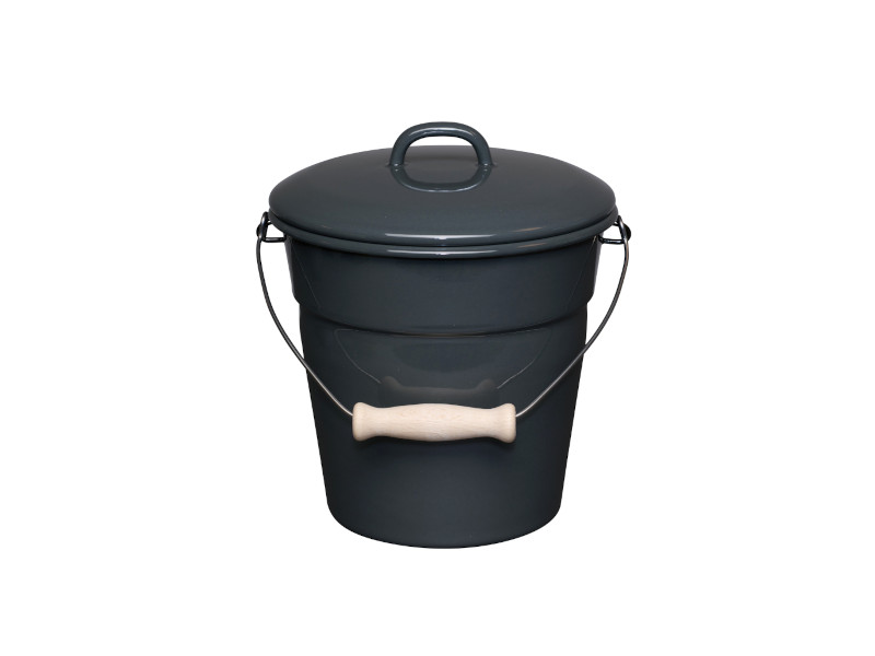 RIESS Email Allzweckeimer mit Deckel 20cm 3,5L DARK GREY