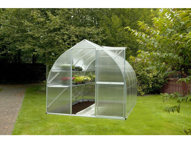 KGT Gewächshaus RHODO IV Alu BLANK - 227 x 301 cm - 6mm Vergl.