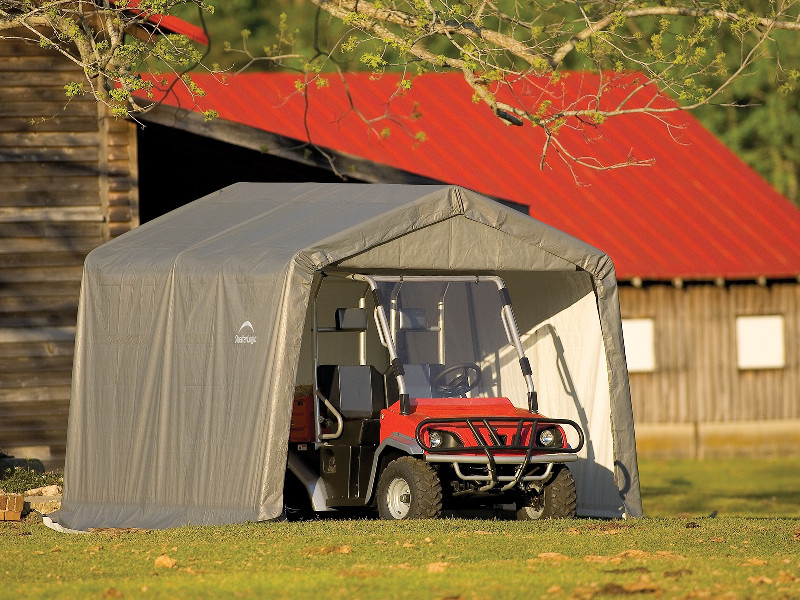 SHELTERLOGIC Gerätehaus Folienhaus in-a-BOX 9m² 300x300cm GRAU