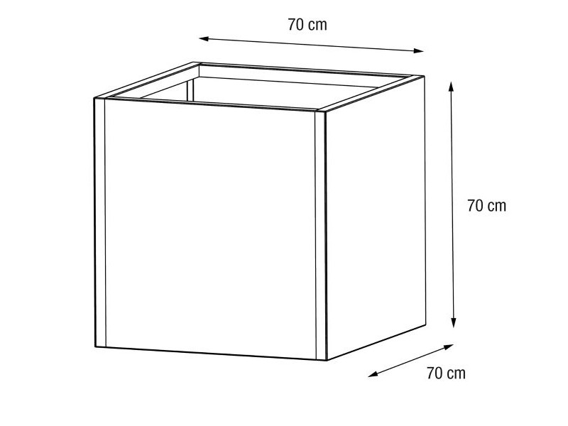 HERSTERA Pflanzgefäß Metall 70x70x70 anthrazit