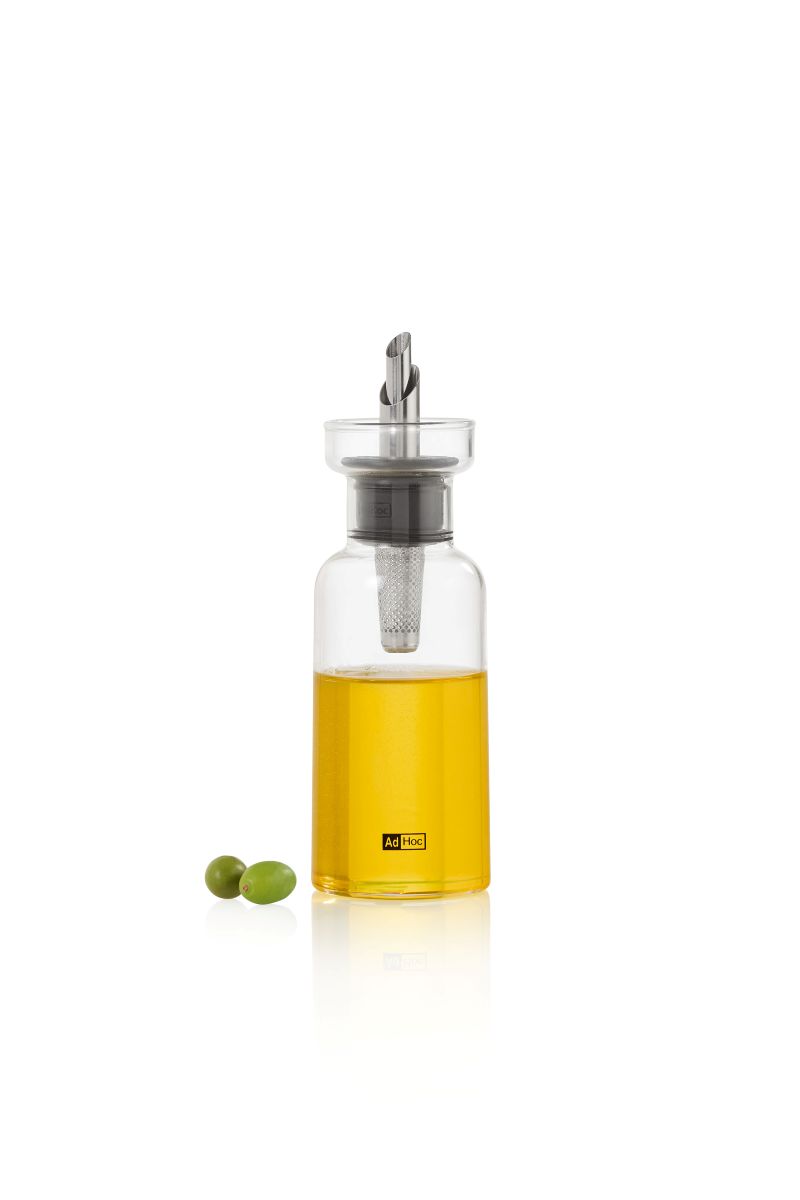 AdHoc AromaPour BZ79 Öl- & Essigspender 120 ml transparent – tropffrei mit Filter